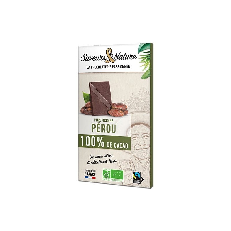 Chocolat Noir 100% Perou 80Gr SAVEURS ET NATURE
