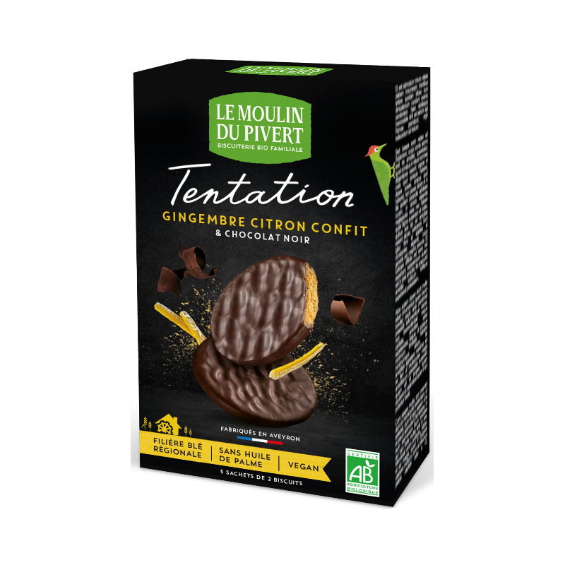 Biscuit Tentation Gingembre-Citron 130G MOULIN DU PIVERT