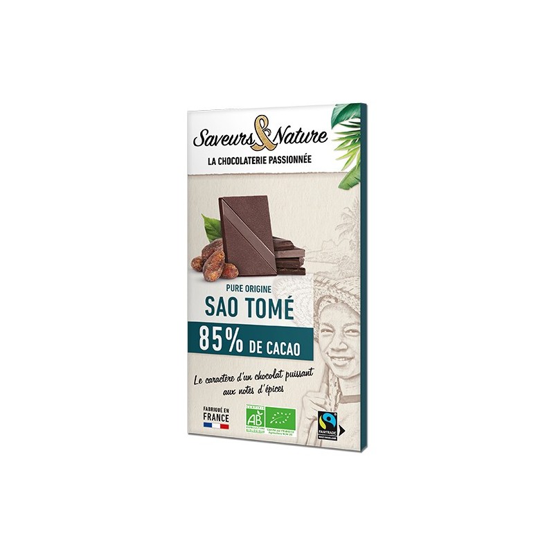 Chocolat Noir 85% Sao Tome 80Gr SAVEURS ET NATURE