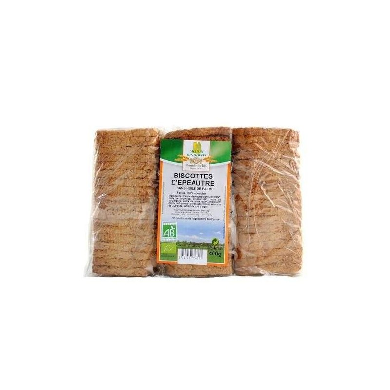 Biscottes D'Epeautre 400 Gr Moulin des moines