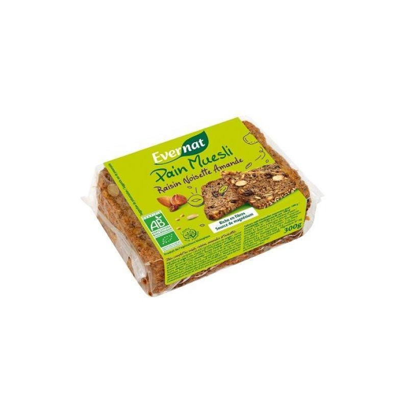 Pain Muesli Raisin Noisette Amande 300G Evernat