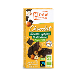 Tablette Chocolat Noir 72% Noisettes 200G Elibio