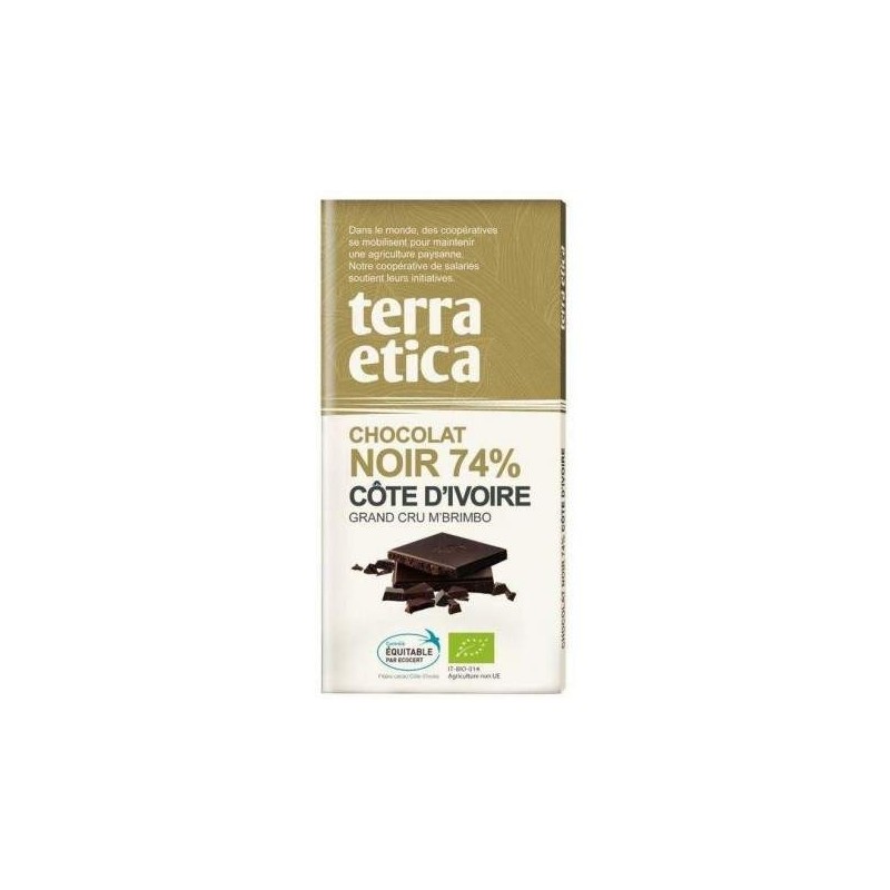 Tablette Chocolat Noir Cote Ivoire 100G terra etica