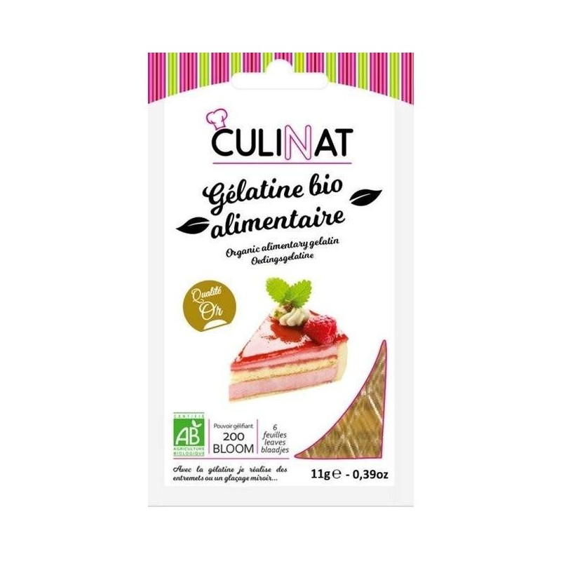 Gelatine Alimentaire 11G (5 A 7 Feuilles) CULINAT
