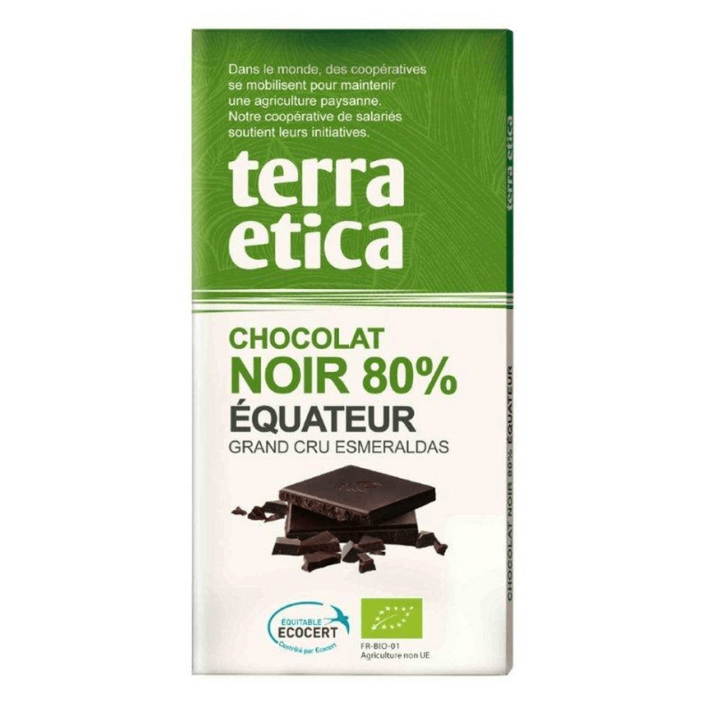 Tablette Choc.Noir 80% D'Equateur 100G terra etica