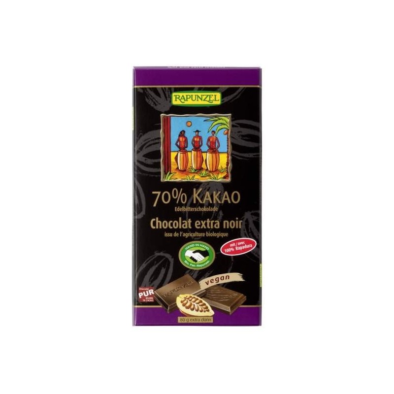 Chocolat Extra Noir 80G Rapunzel