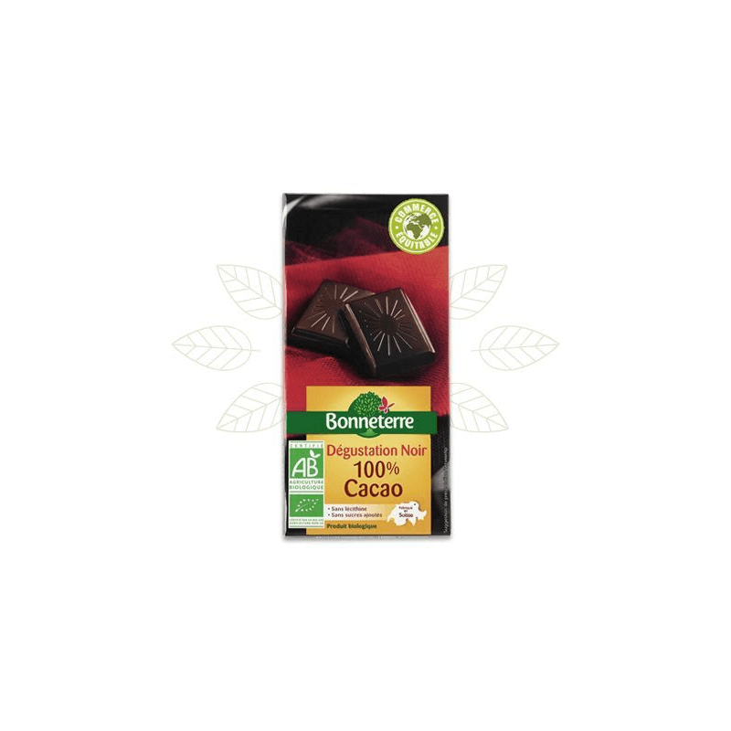 Chocolat 100% Cacao 80G Bonneterre