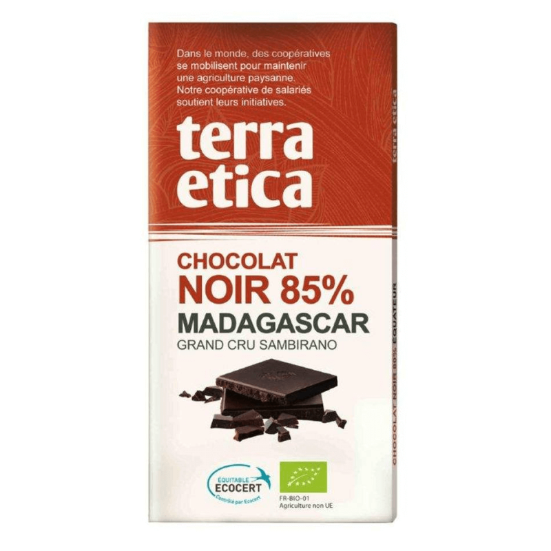 Tablette Chocolat Noir 85% De Cacao Madagascar 100G Cc terra etica