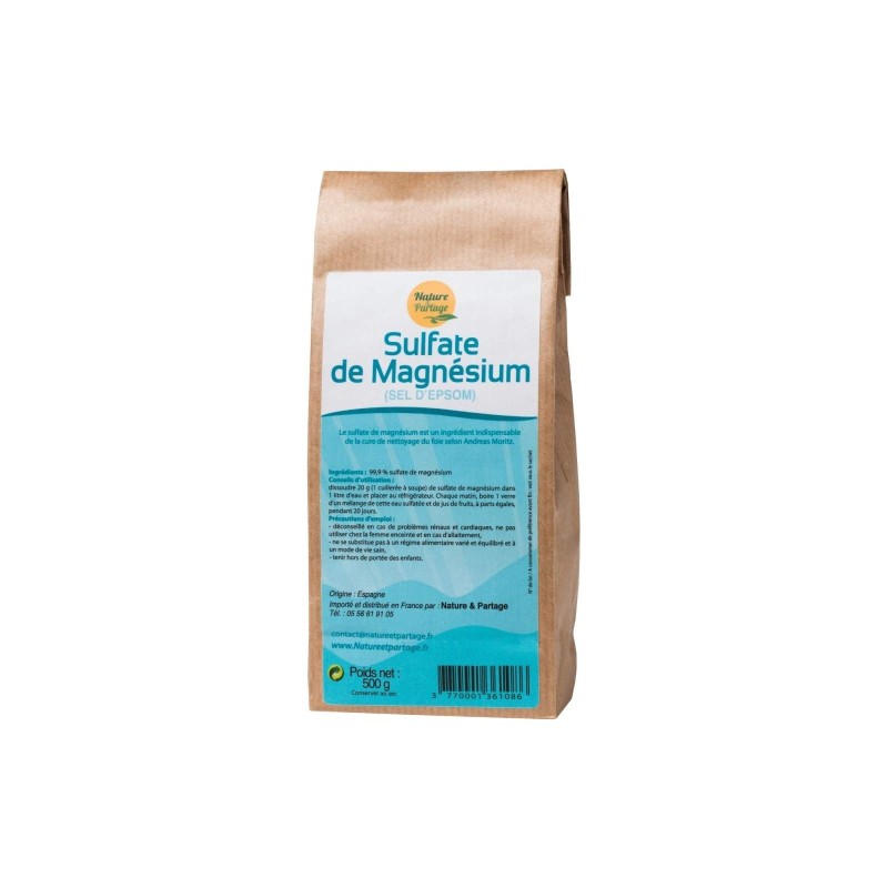 Sulfate De Magnesium Sel Epsom 500Gr Cc NATURE ET PARTAGE