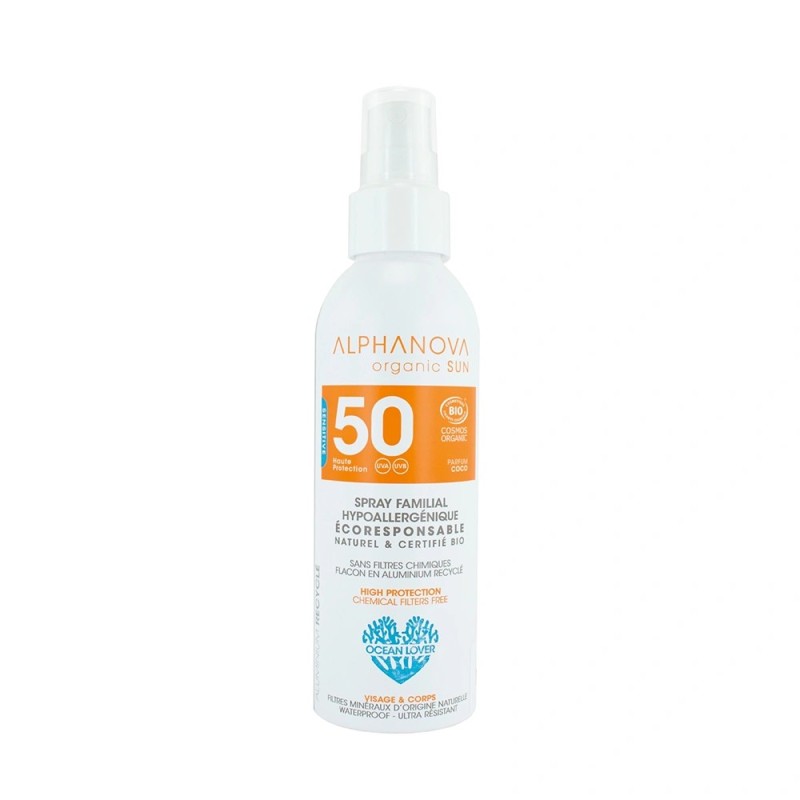 Spray Familial Hypoallergénique Spf50 Bio 150Ml Alphanova