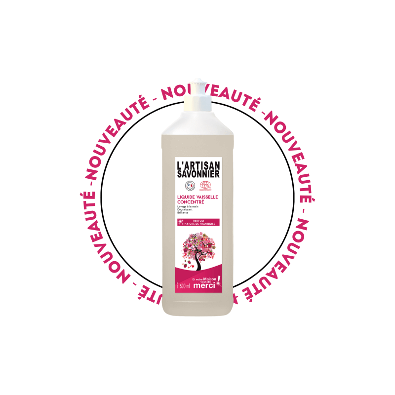 Liquide Vaisselle Parfumé Vinaigre Framboise 500Ml L'artisant savon...