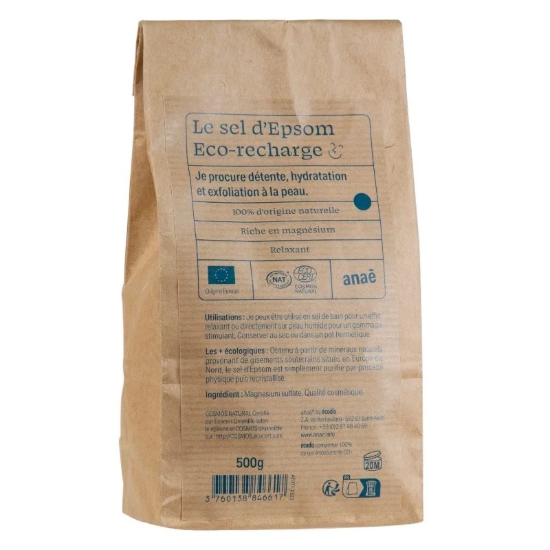 Sel De Bain D'Epsom Écorecharge 500G Anaé