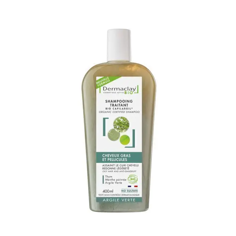 Shampooing Bio Cheveux Gras Et Pellicules 400Ml Dermaclay