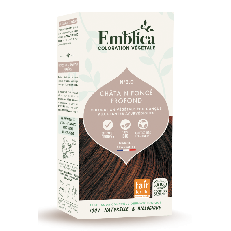 Coloration Vegetale 3.0 Chatain Fonce Profond 100Gr EMBLICA