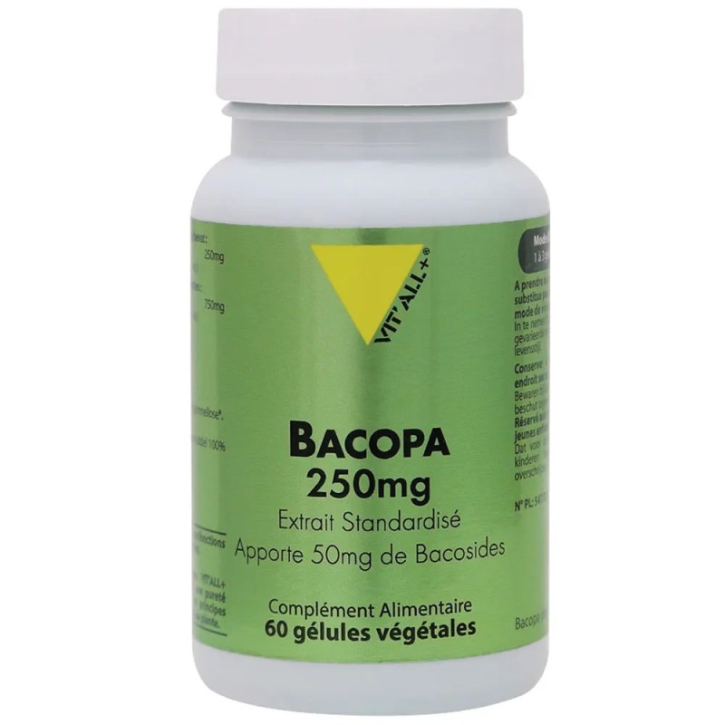 Bacopa Monnieri 250Mg Extrait Standardisé - Apporte 50Mg De Bacosid...
