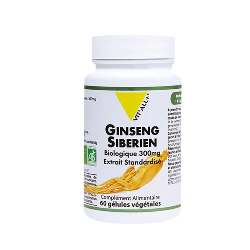 Ginseng Siberien (Eleuthérocoque) Bio* 300Mg Extrait Standardisé VI...