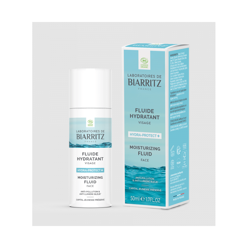 FLUIDE HYDRATANT VISAGE HYDRA PROTECT+ 50ML LABORATOIRES DE BIARRITZ  dans votre magasin bio en ligne Etiketbio.eu