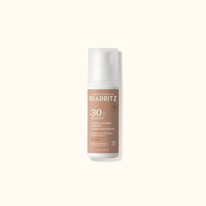 Crème solaire teintée SPF30 Beige - 50 ml LABORATOIRES DE BIARRITZ  dans votre magasin bio en ligne Etiketbio.eu