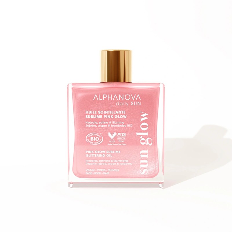 HUILE SUBLIME SCINTILLANTE ROSE 50ML Alphanova  dans votre magasin bio en ligne Etiketbio.eu